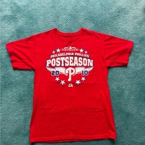 Majestic Red Philadelphia Phillies Postseason Tee